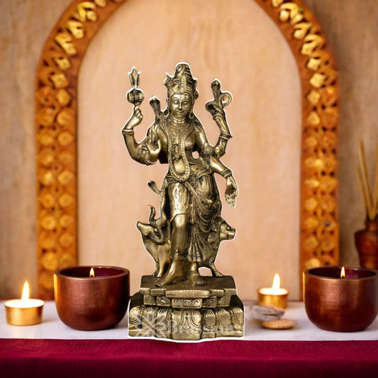 Brass Aardhnareshwar Statue Weight 9 Kg And Height 18.5 Inch
