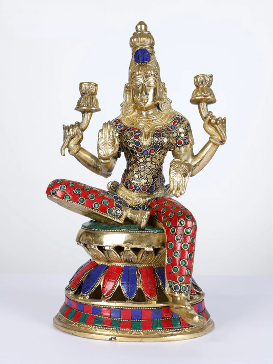 Brassaura® Stonework Goddess Lakshmi Statue | 12.01 Inches | 4.30 kg