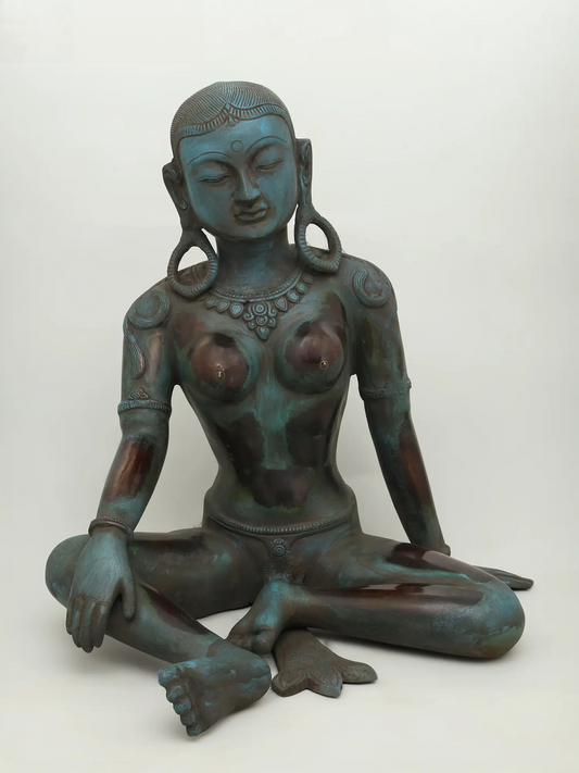 Estátua Brassaura® Deusa Parvati em Latão | Altura 47 cm e Peso 15,19 kg