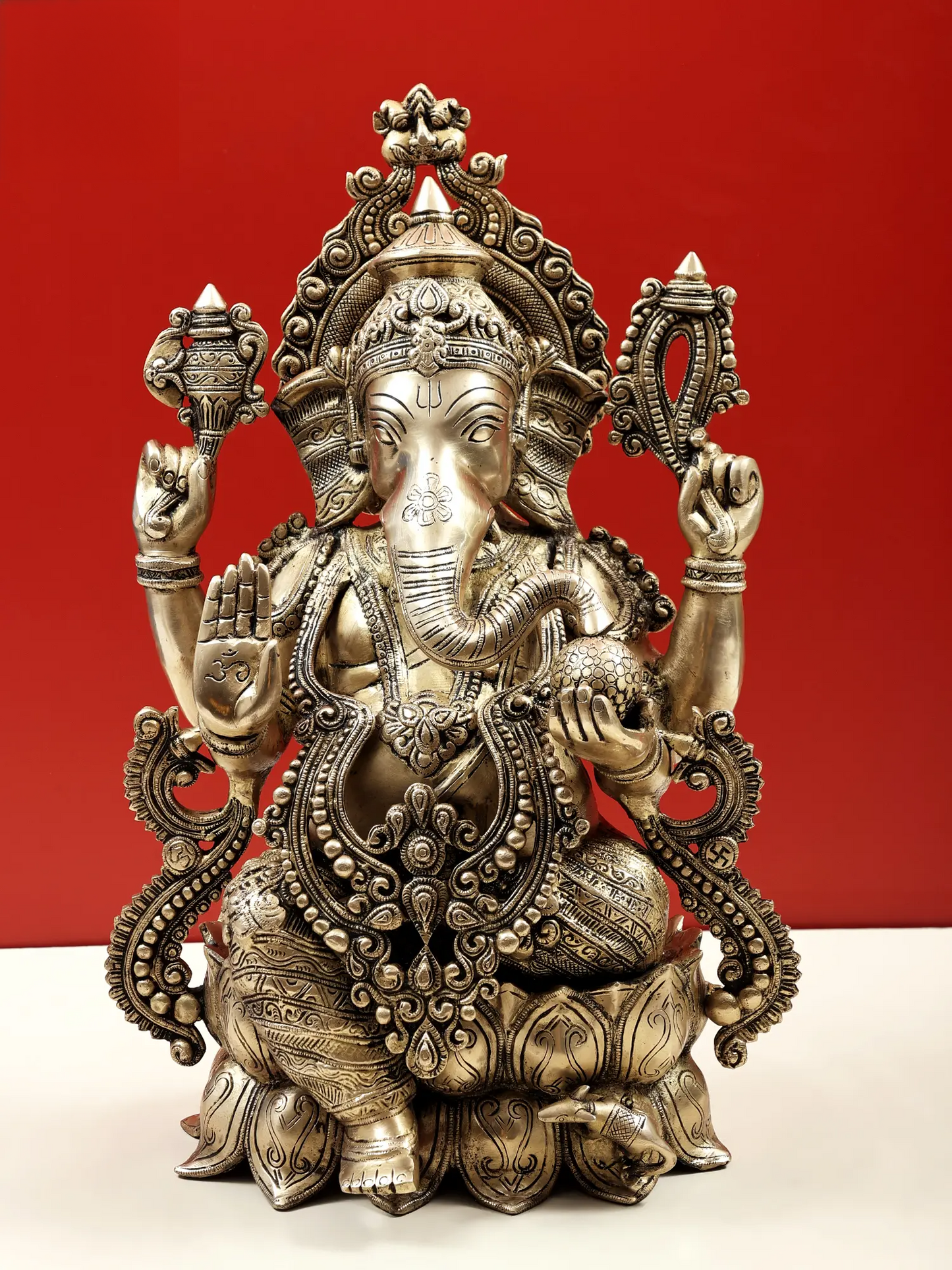 Brassaura® Kamalasana Shri Ganesha Idol | Height 21 Inches & Weight 22 kgs