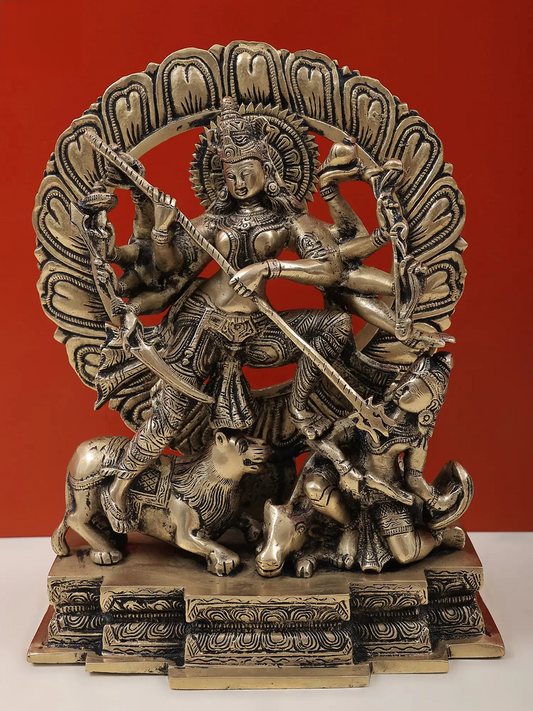 Brassaura® Brass Goddess Kali Statue | Height 12.5 Inches & Weight 7.30 kg