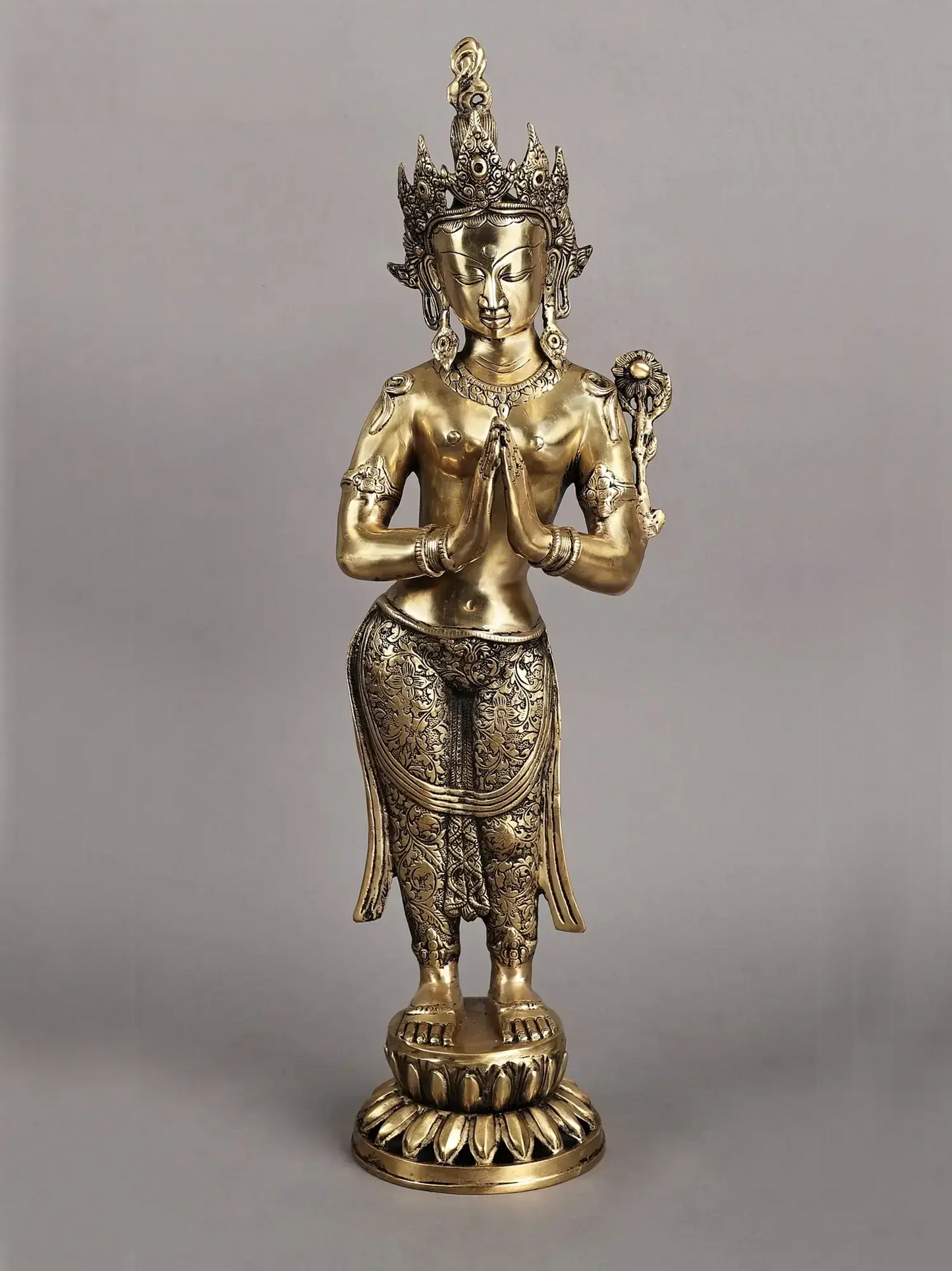 Brassaura® Brass Goddess Tara Statue | Height 30.5 Inches & Weight 8.50 kg