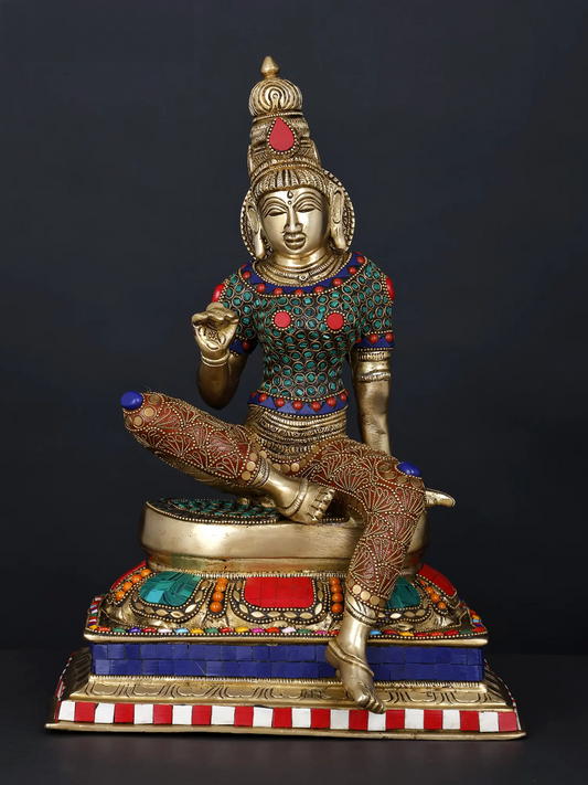 Estátua Brassaura® da Deusa Parvati em Latão | 35,5 cm | 7,95 kg