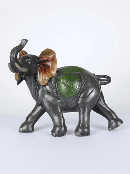 Brassaura® Decorative Brass Elephant Statue with Color Accents | Handcrafted Brass | Height 9.6 Inches & Weight 6.50 kgs