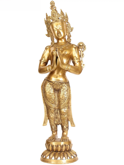 Brassaura® Brass Goddess Tara Statue | Height 30.5 Inches & Weight 8.50 kg