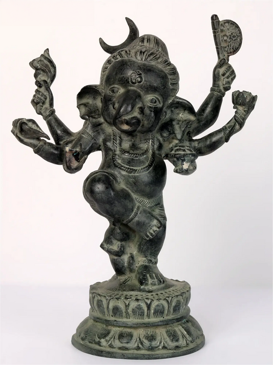 ब्रासौर™ षड्भुजीय नृत्यरत् बाल गणेश पीतल की प्रतिमा | ऊँचाई 15.5 इंच और वज़न 8.70 किलोग्राम