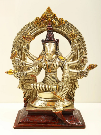 Brassaura® Brass Varahi Statue | Height 8.07 Inches & Weight 2.39 kg