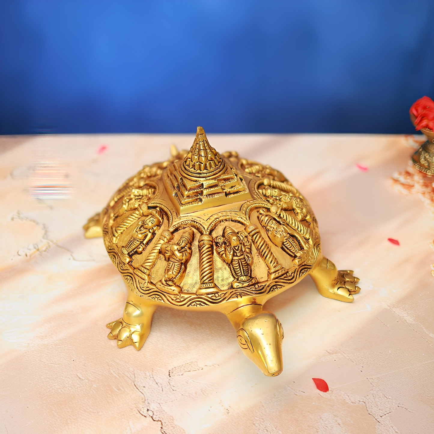 BRASS DASHAVATAR TORTOISE IDOL 6 INCH UNIQUE AND BEAUTIFUL DECORATIVE STATUE
