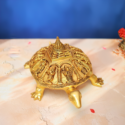 BRASS DASHAVATAR TORTOISE IDOL 6 INCH UNIQUE AND BEAUTIFUL DECORATIVE STATUE