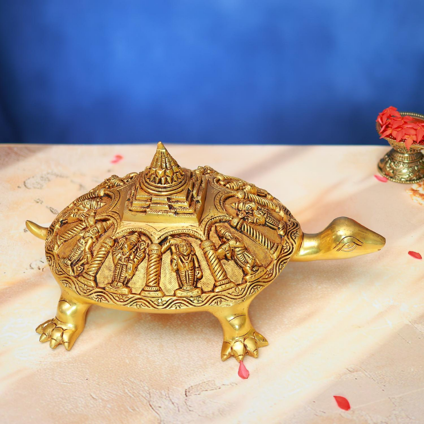 BRASS DASHAVATAR TORTOISE IDOL 6 INCH UNIQUE AND BEAUTIFUL DECORATIVE STATUE