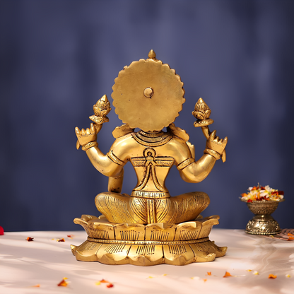 BRASS LAXMI IDOL 11 INCHES BEAUTIFUL STATUE FOR HOME AND DECOR