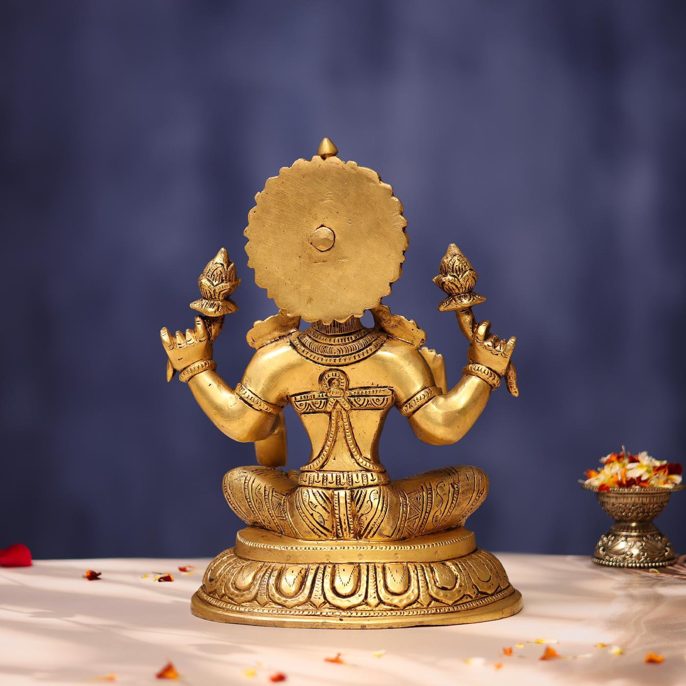 BRASS LAXMI IDOL 11 INCHES FOR HOME DECOR AND BLESSINGS