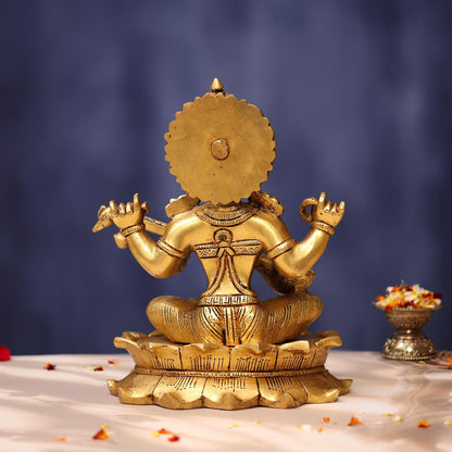 BRASS SARASWATI IDOL 11 INCHES PERFECT FOR HOME AND OFFICE DECOR