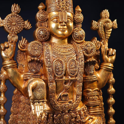 Brassaura® Brass Tirupati Balaji Idol | Height 39 Inches & Weight 37 kg