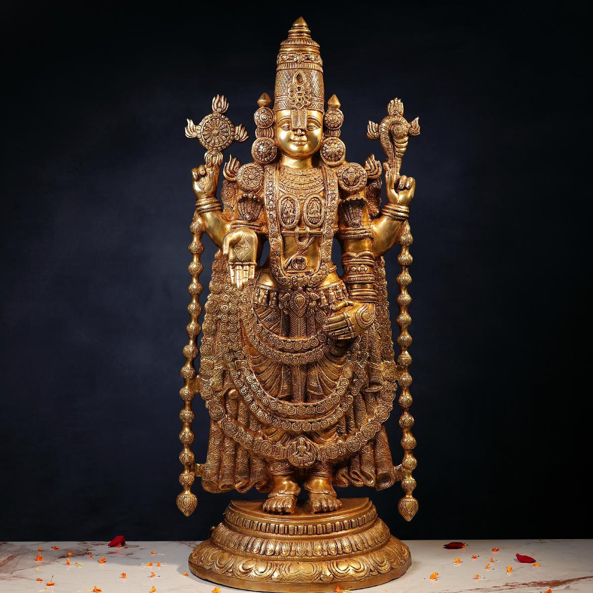 Brassaura® Brass Tirupati Balaji Idol | Height 39 Inches & Weight 37 kg