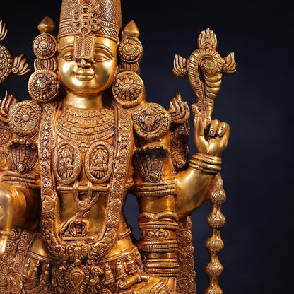Brassaura® Brass Tirupati Balaji Idol | Height 39 Inches & Weight 37 kg