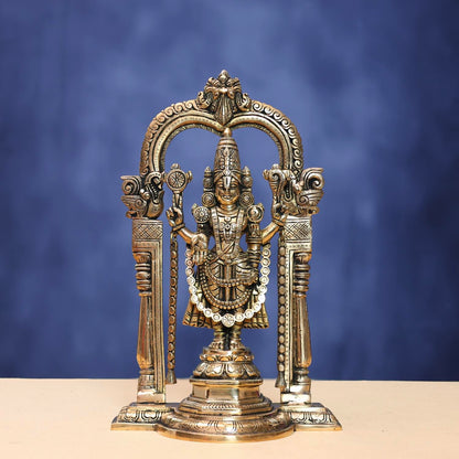 ब्रासौर® ब्रास तिरुपति बालाजी मूर्ति | ऊँचाई 14 इंच और वज़न 5.150 किलोग्राम