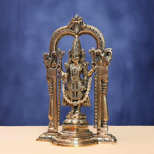 Brassaura® Brass Tirupati Balaji Idol | Height 14 Inches & Weight 5.150 kg