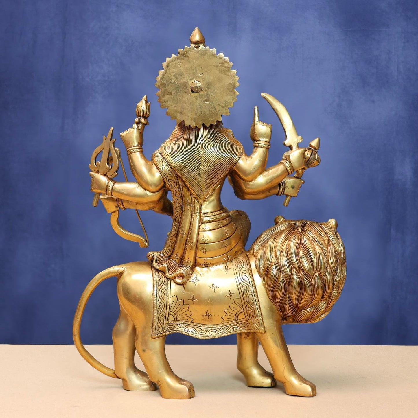 BRASS DURGA IDOL HEIGHT 18.5 INCHES