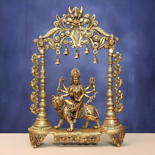 BRASS DURGA IDOL HEIGHT 25 INCHES