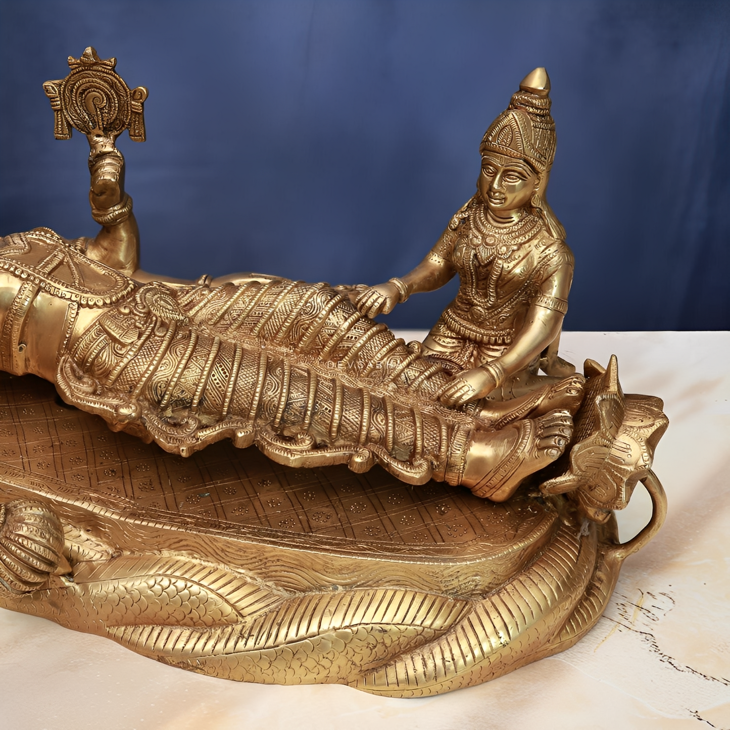 BRASS VISHNU LAXMI IDOL HEIGHT 10 INCHES