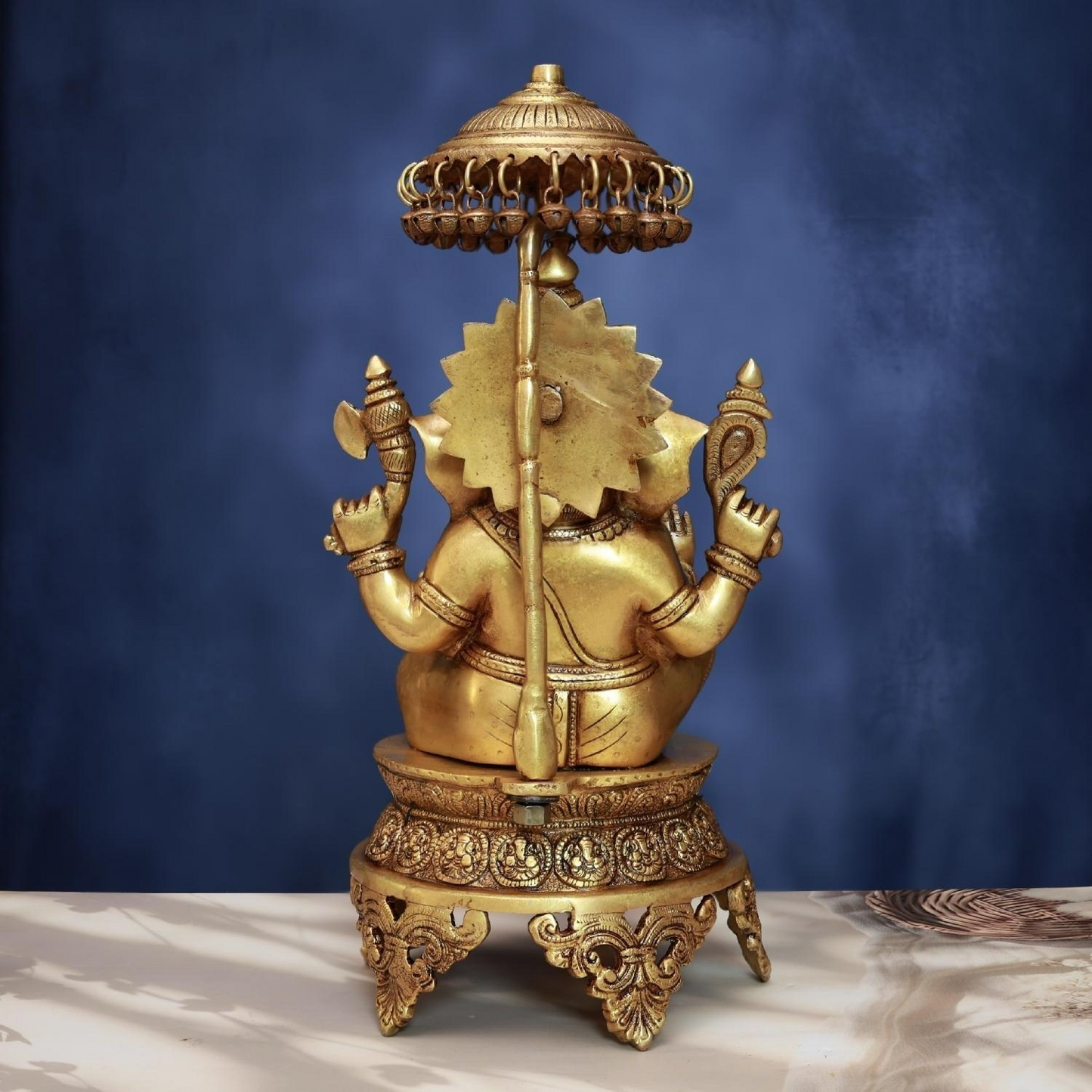 Brassaura® Lord Ganesha Brass Idol Decorative Murti | Pure Brass | Height 18 Inches & Weight 11.3 kgs
