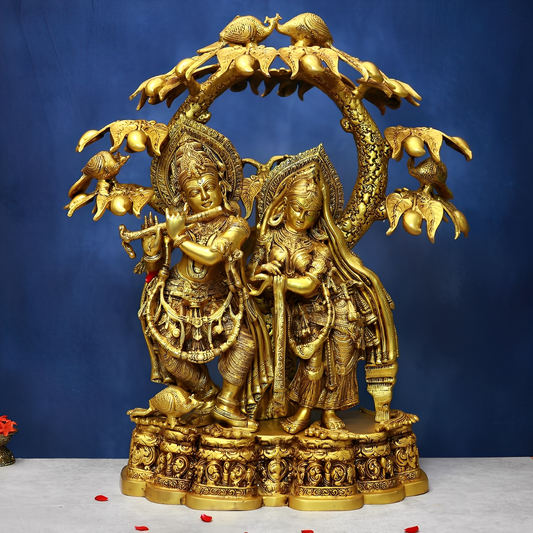 Brassaura® Brass Radha Krishna Statue | Height 29 Inches & Weight 53 kg