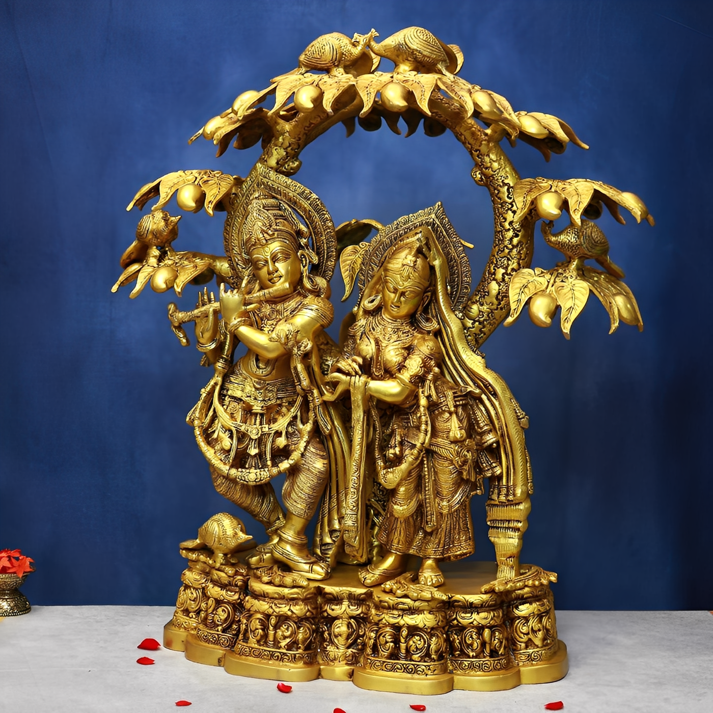 Brassaura® Brass Radha Krishna Statue | Height 29 Inches & Weight 53 kg