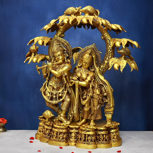 Brassaura® Brass Radha Krishna Statue | Height 29 Inches & Weight 53 kg