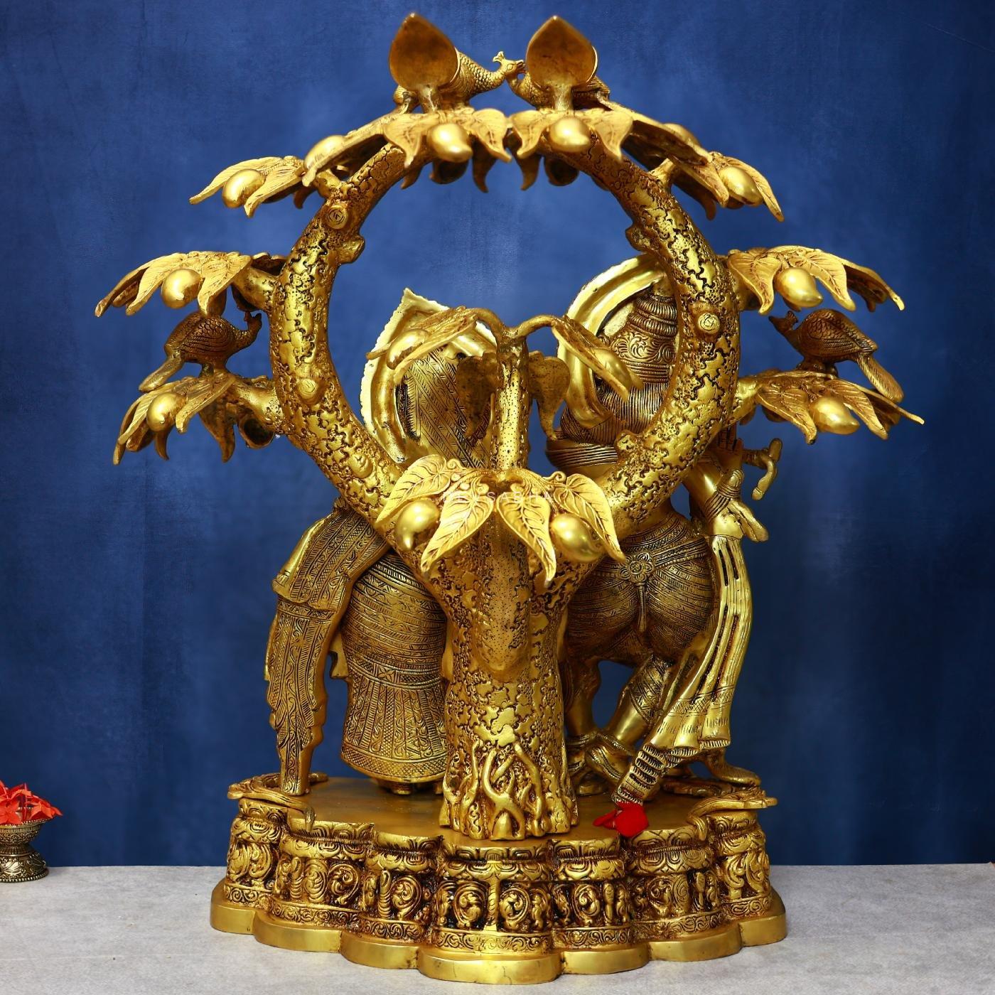 Brassaura® Brass Radha Krishna Statue | Height 29 Inches & Weight 53 kg