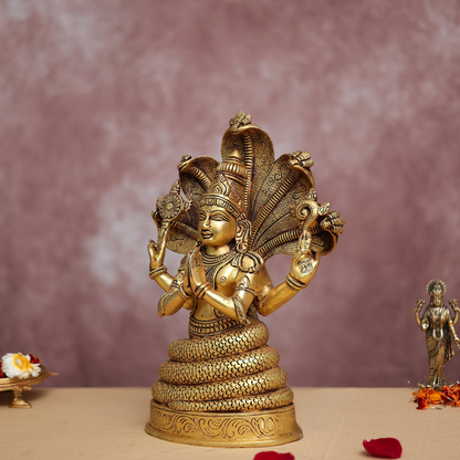 PATANJALI BRASS STATUE 11.8 INCHES HEIGHT HANDCRAFTED YOGA MEDITATION DECOR
