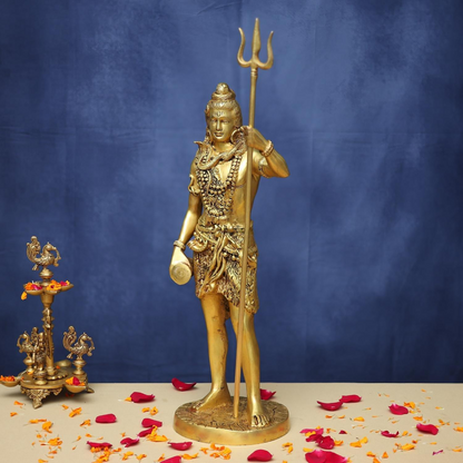 पीतल की खड़ी शिव प्रतिमा 25.5 इंच