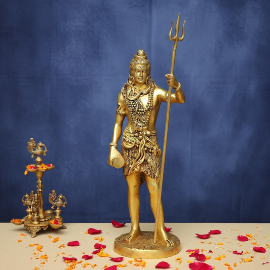 पीतल की खड़ी शिव प्रतिमा 25.5 इंच