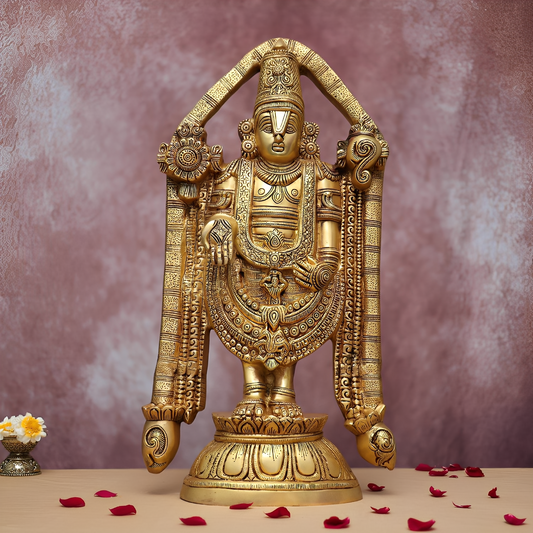 Brassaura® Brass Tirupati Balaji Idol | Height 21.5 Inches & Weight 17 kg