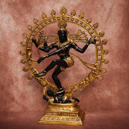 BRASS BLACK COLOUR NATARAJA IDOL 32.5 INCHES