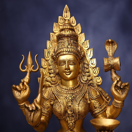 BRASS GODDESS MARIAMMAN IDOL 31 INCHES HEIGHT