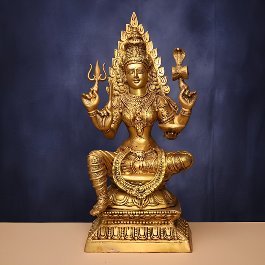 BRASS GODDESS MARIAMMAN IDOL 31 INCHES HEIGHT