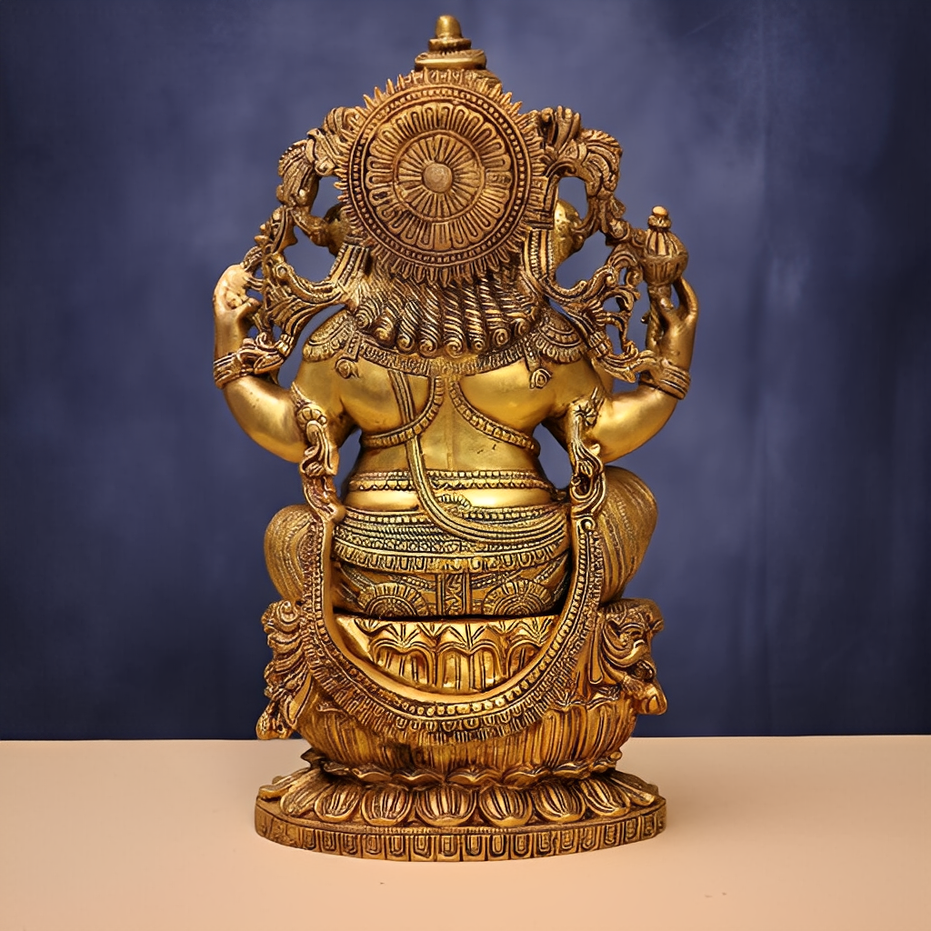Brassaura® Lord Ganesha Brass Idol Decorative Murti | Pure Brass | Height 24 Inches & Weight 39.5 kgs