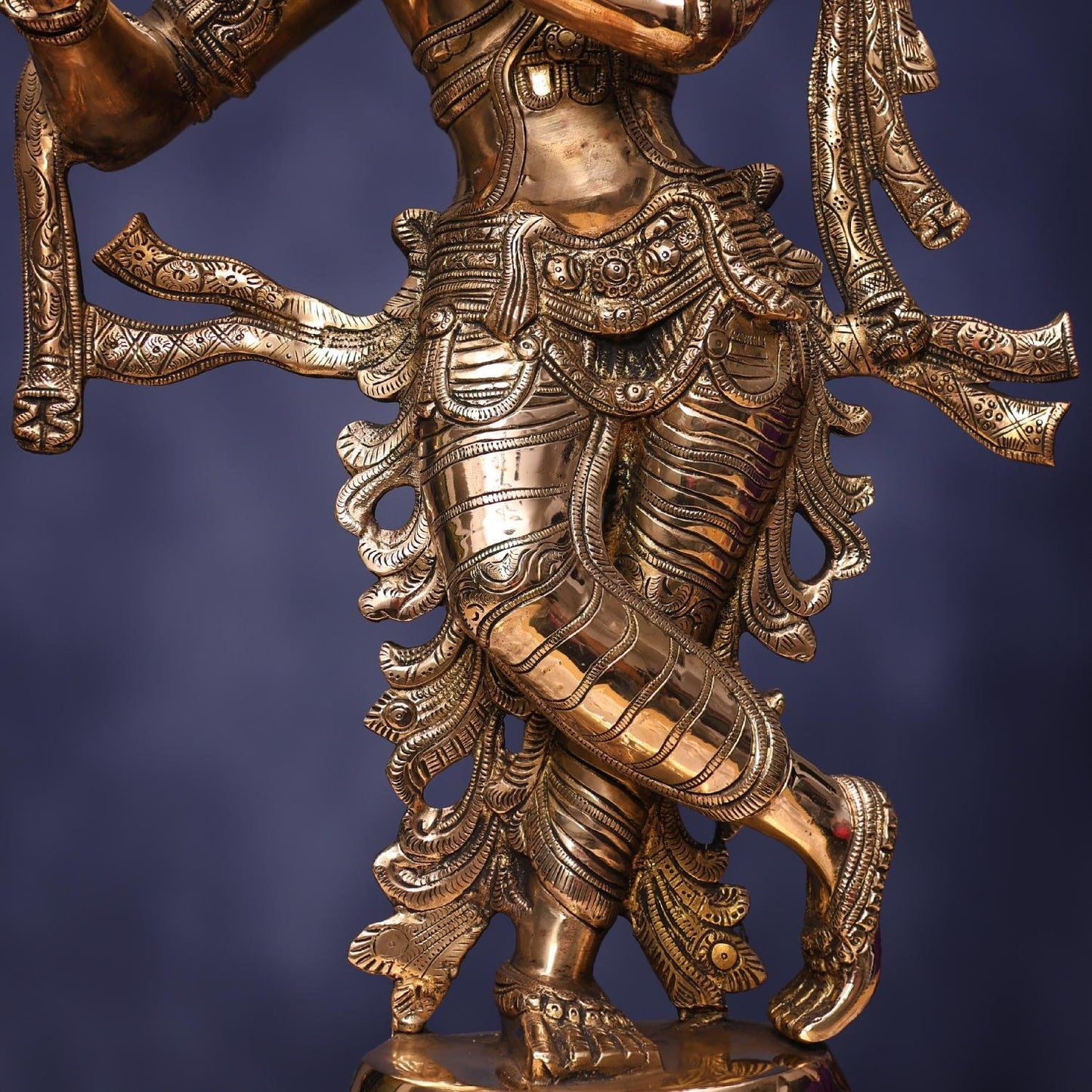 ANTIQUE BRASS KRISHNA IDOL 25 INCHES FOR HOME AND DECOR