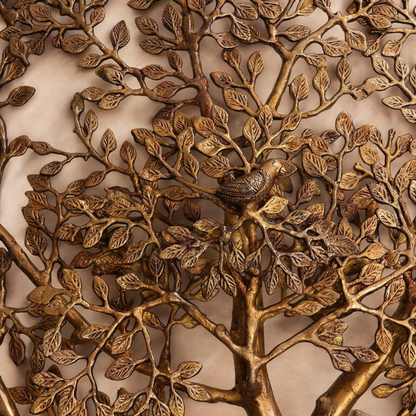 LARGE BRASS BODHI TREE WALL DECORE HEIGHT 62 INCHES