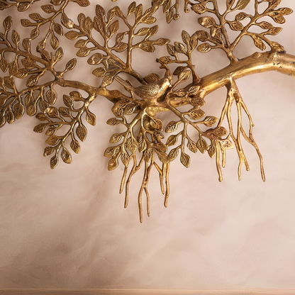 LARGE BRASS BODHI TREE WALL DECORE HEIGHT 62 INCHES