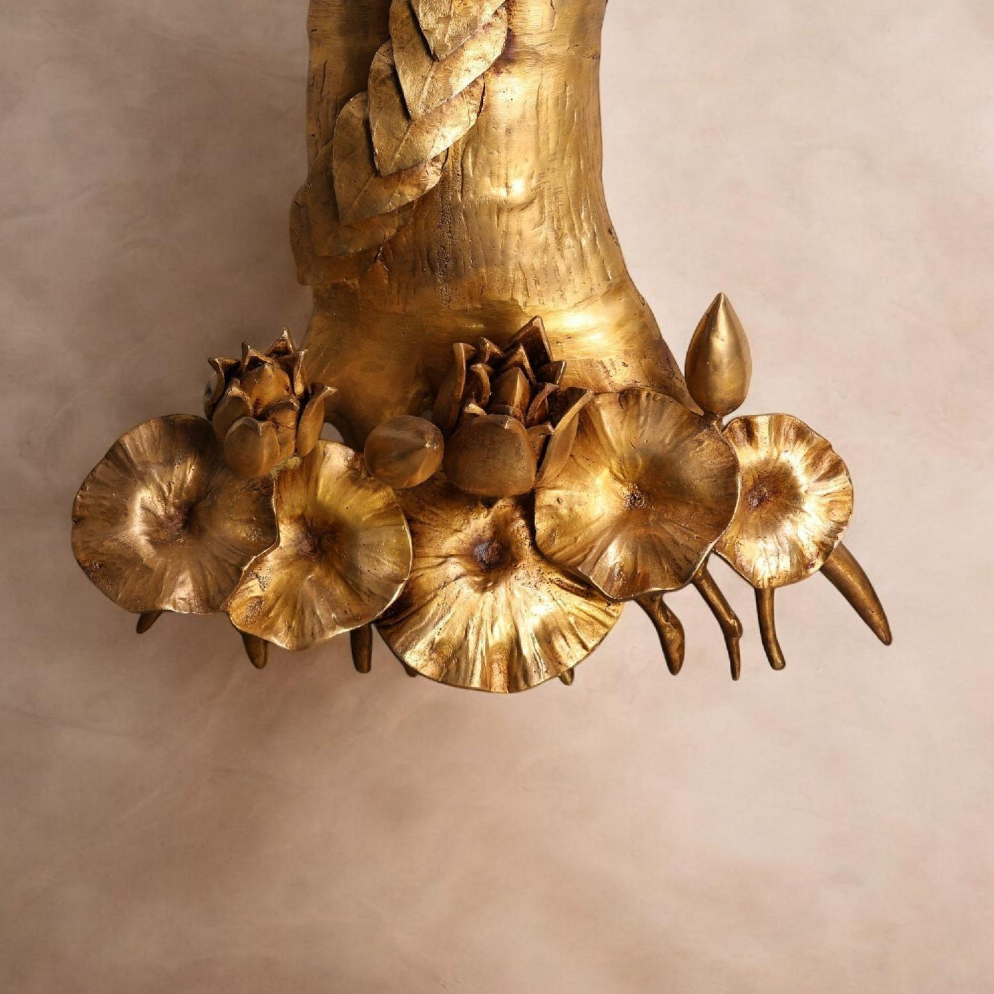 LARGE BRASS BODHI TREE WALL DECORE HEIGHT 62 INCHES