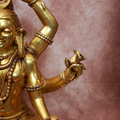 BRASS MAHAMRUTUNJAY IDOL 31 INCH POWERFUL AND BEAUTIFUL DECORATIVE STATUE