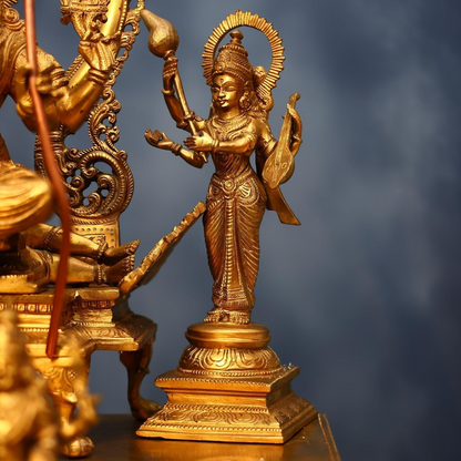 Brassaura® Brass Lalita Devi Tripura Sundari Darbar Idol | 23 Inches | 36 Kg | Hindu Goddess Statue for Home Temple, Puja Room & Spiritual Décor