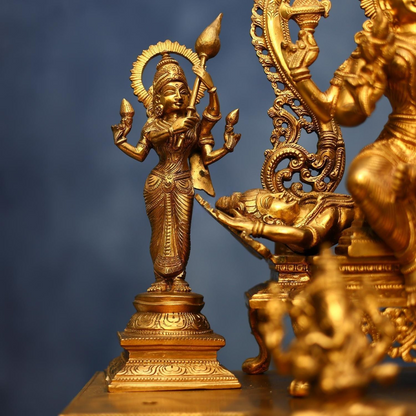 Brassaura® Brass Lalita Devi Tripura Sundari Darbar Idol | 23 Inches | 36 Kg | Hindu Goddess Statue for Home Temple, Puja Room & Spiritual Décor