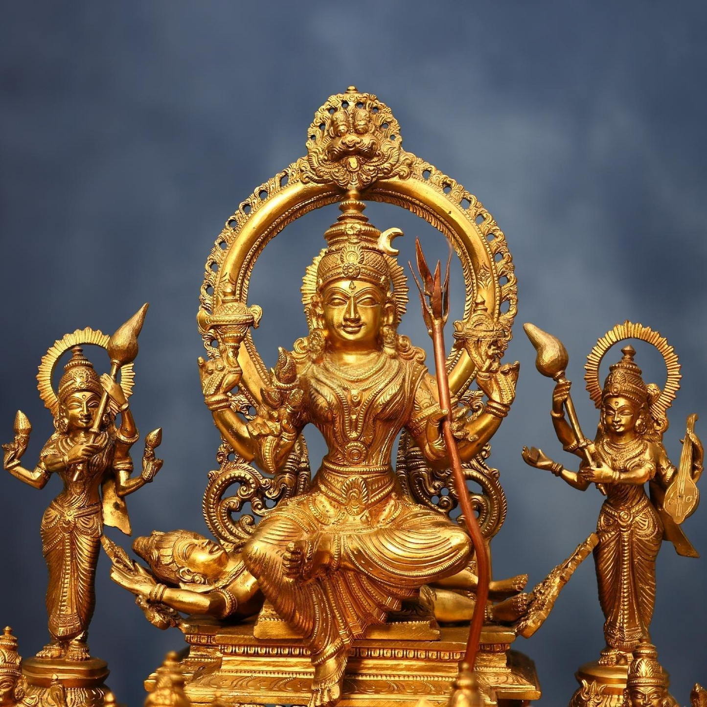 Brassaura® Brass Lalita Devi Tripura Sundari Darbar Idol | 23 Inches | 36 Kg | Hindu Goddess Statue for Home Temple, Puja Room & Spiritual Décor