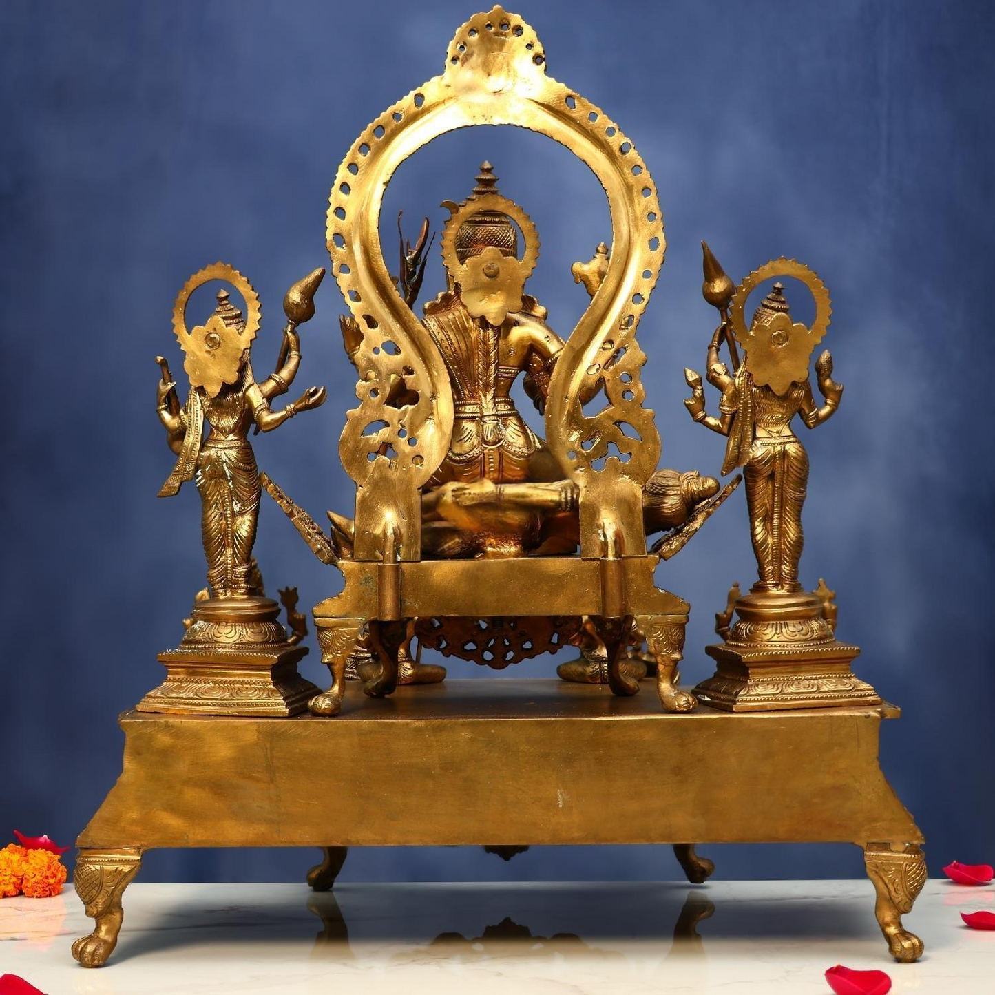 Brassaura® Brass Lalita Devi Tripura Sundari Darbar Idol | 23 Inches | 36 Kg | Hindu Goddess Statue for Home Temple, Puja Room & Spiritual Décor