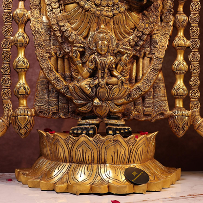 Brassaura® Tirupati Balaji Standing Idol with Black Colour Finish | Pure Superfine Brass Handcrafted Murti | Brass Statue for Home Temple, Pooja Room | Height 58 Inches | Weight 59 Kgs