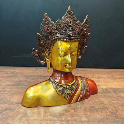 ब्रासोरा® वृंदावन वेणुगोपाल कृष्ण पीतल की प्रतिमा मोर के साथ | एंटीक नीला और सुनहरा रंग | ऊँचाई 20 इंच