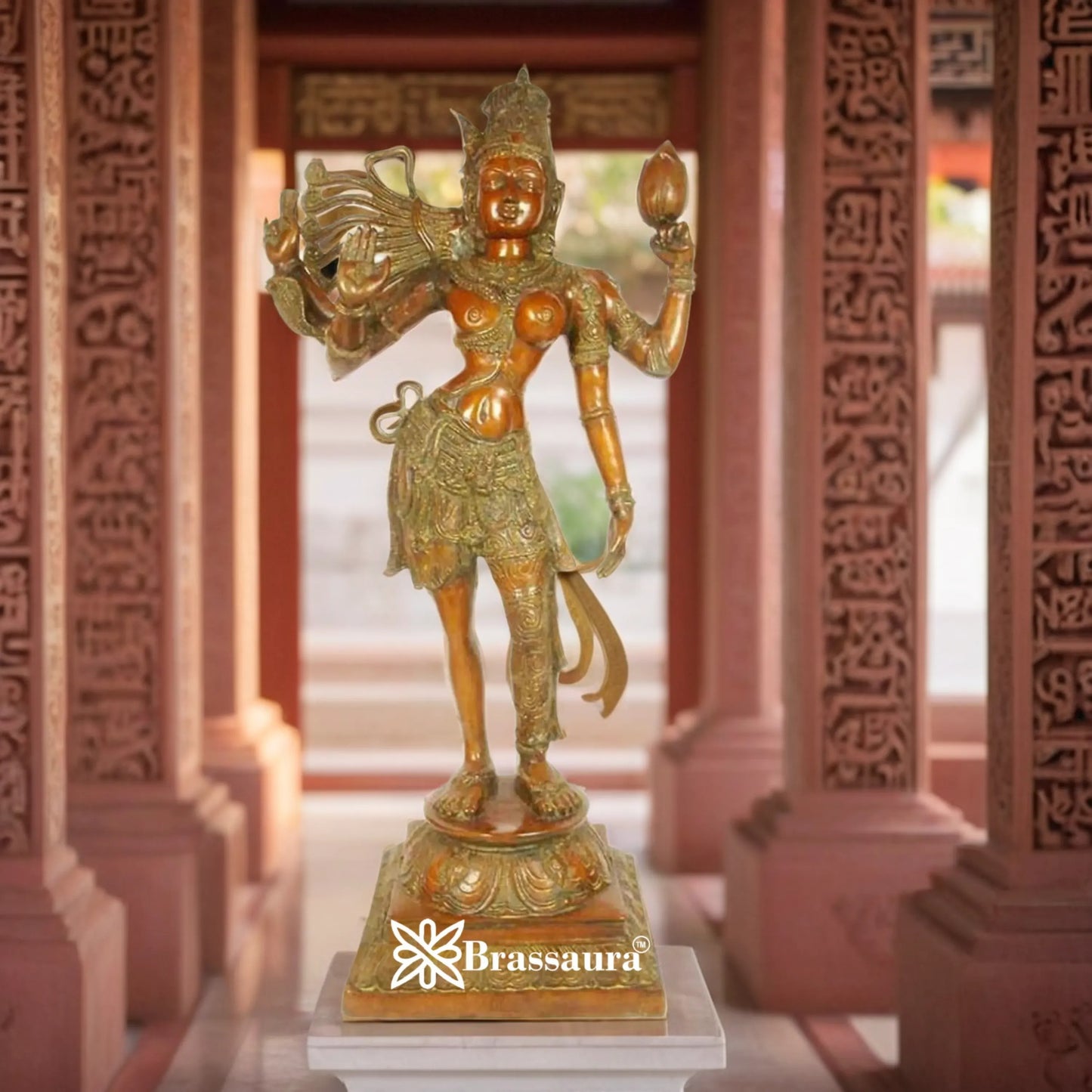 Brass Artistic Aardhnareshwar Statue Weight 26 kg & Height 40 Inch